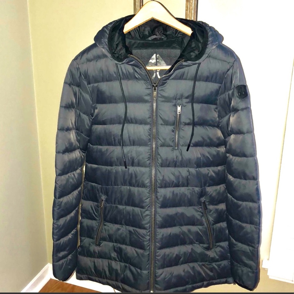 WORN ONCE- Mooseknuckles Lightweight Navy Zip Coat